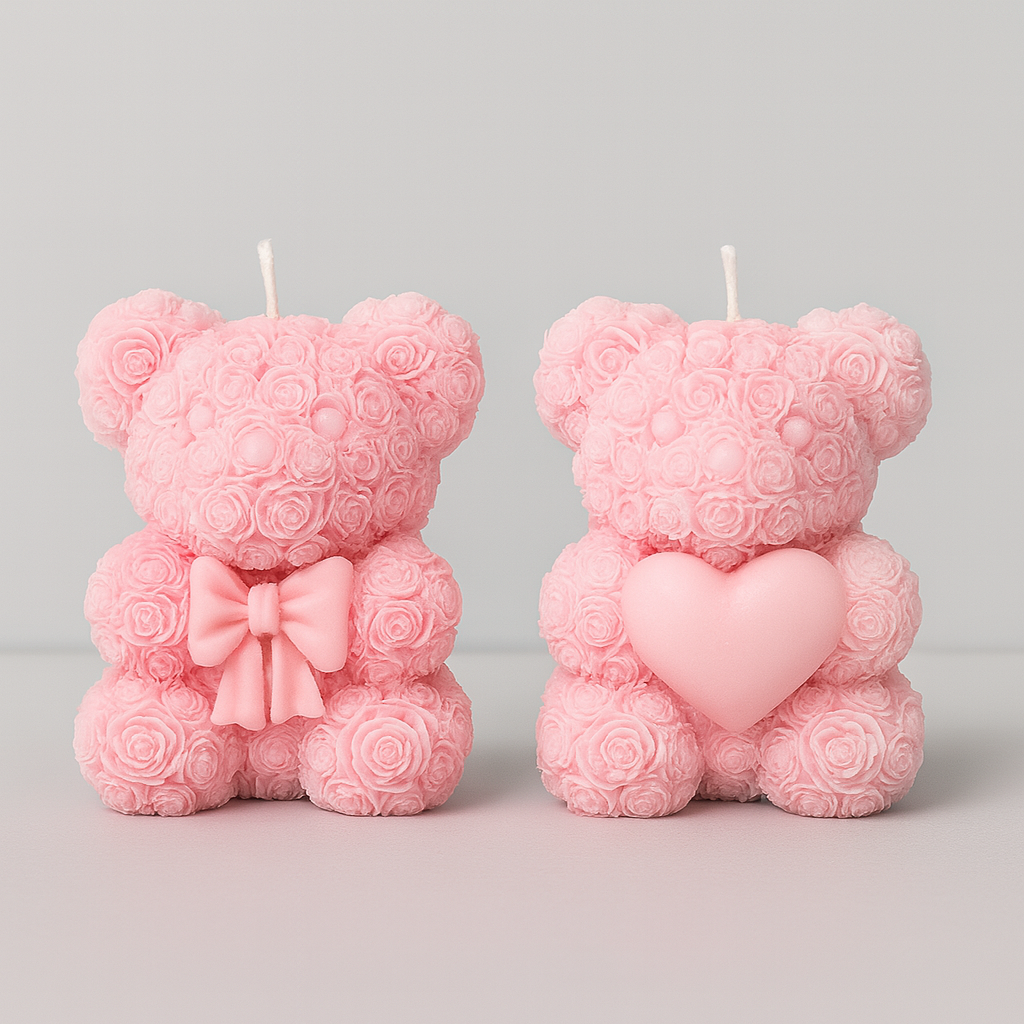 Teddy XL - Orsetto di Rose in Cera – Cuoricino & Fiocco